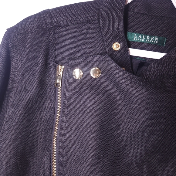 Lauren Ralph Lauren Linen blend Moto Jacket - Picture 3 of 9